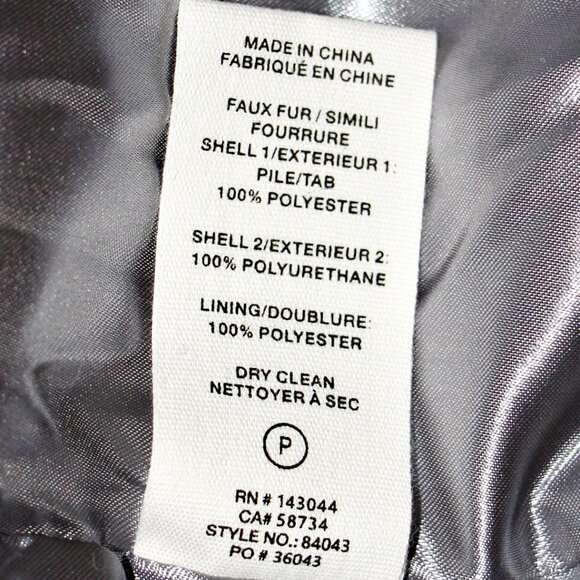 Avec Les Filles Luxurious Faux-Fur Cropped Paneled Coat in Grey Blue sz S $199 - Picture 16 of 16